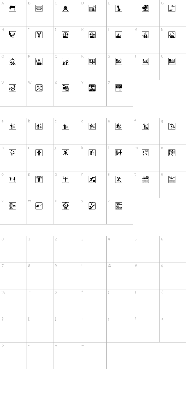 Olympukes Light character map