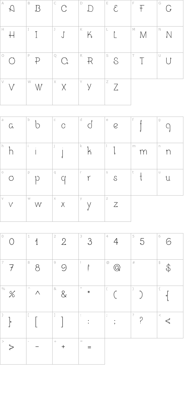 opalo-otf character map