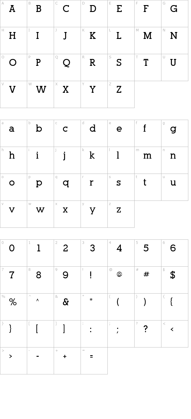 optasia-ssi-bold character map