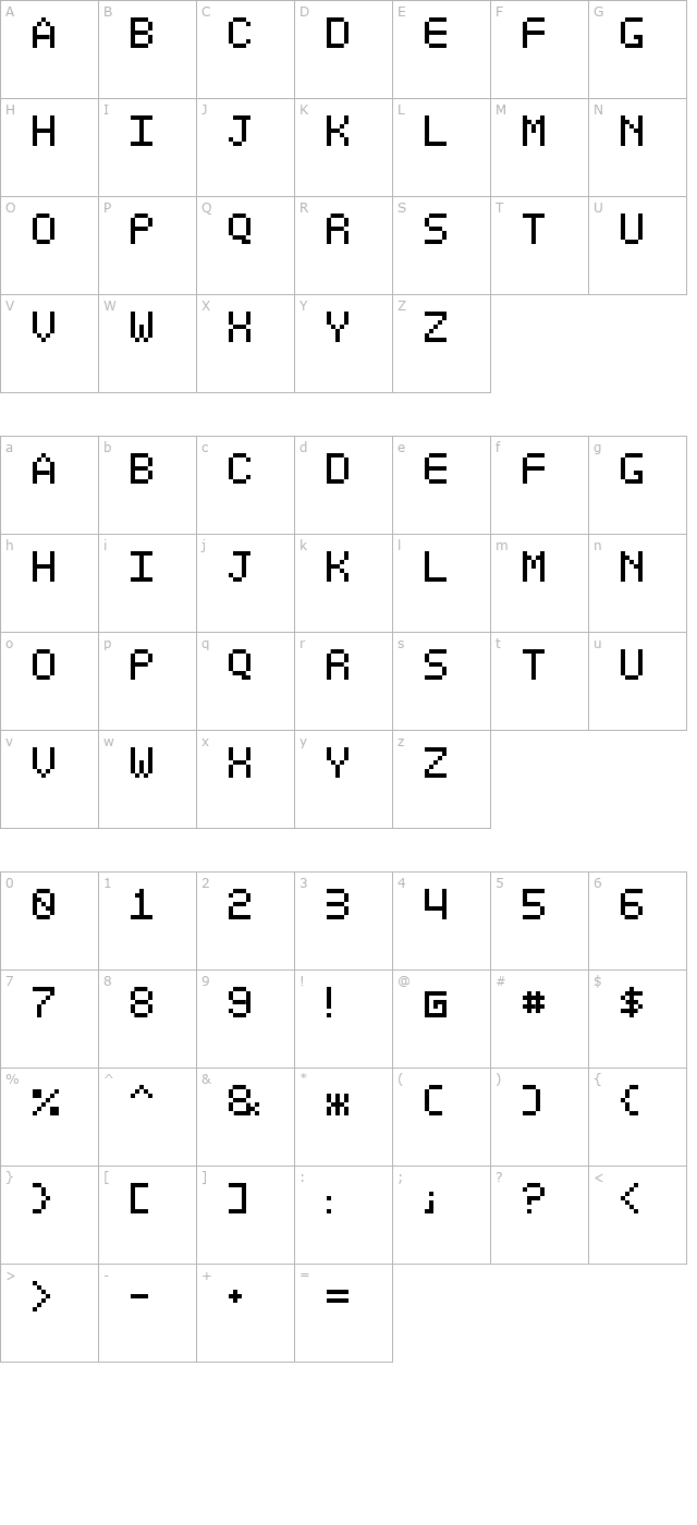 Optiate character map