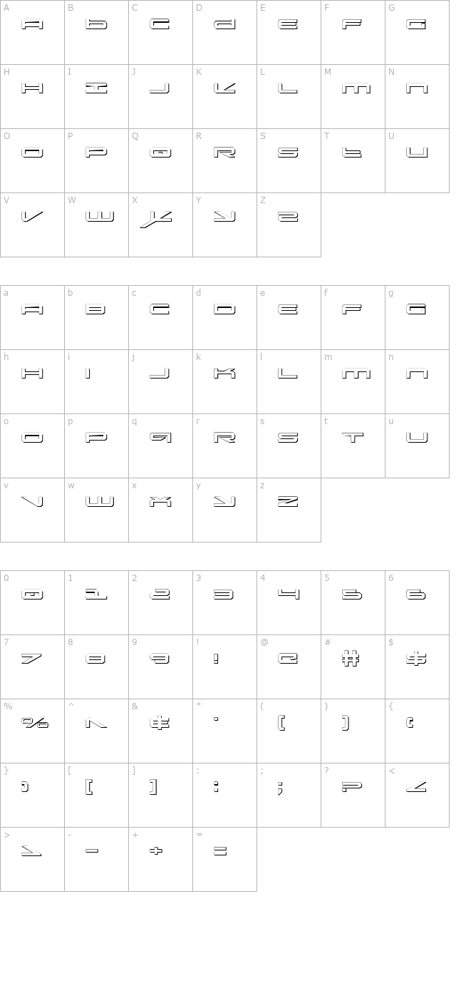 Oramac Shadow character map