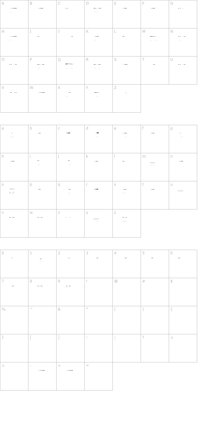 paper-ultralight character map