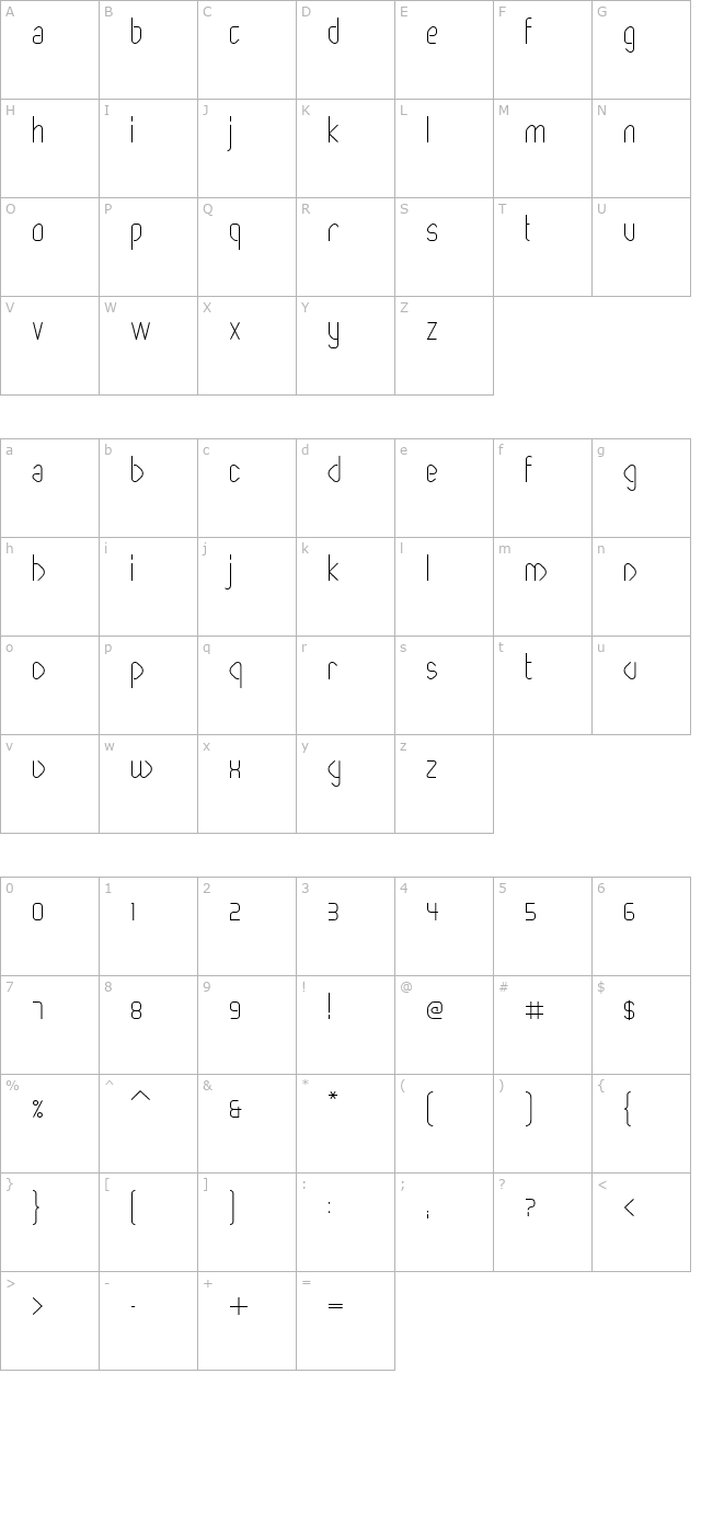 paperclip-light character map