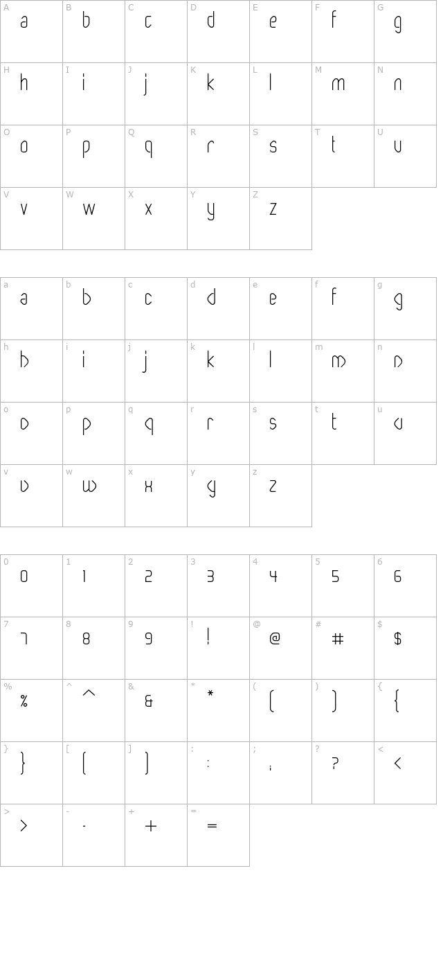 Paperclip Medium character map