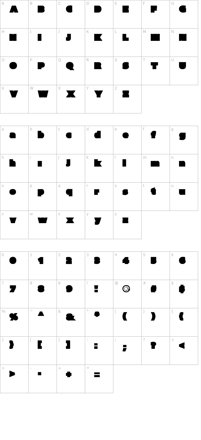 parafuse-ultra-black character map