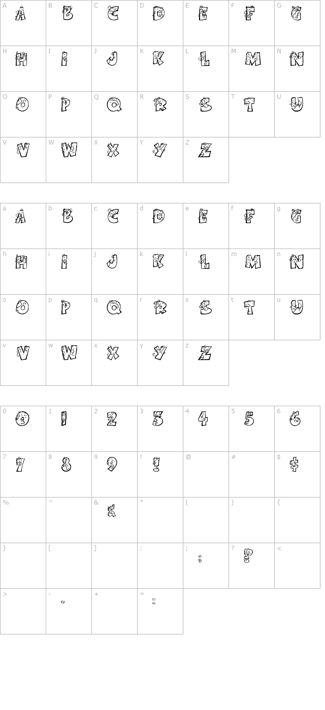 party-by-tom character map