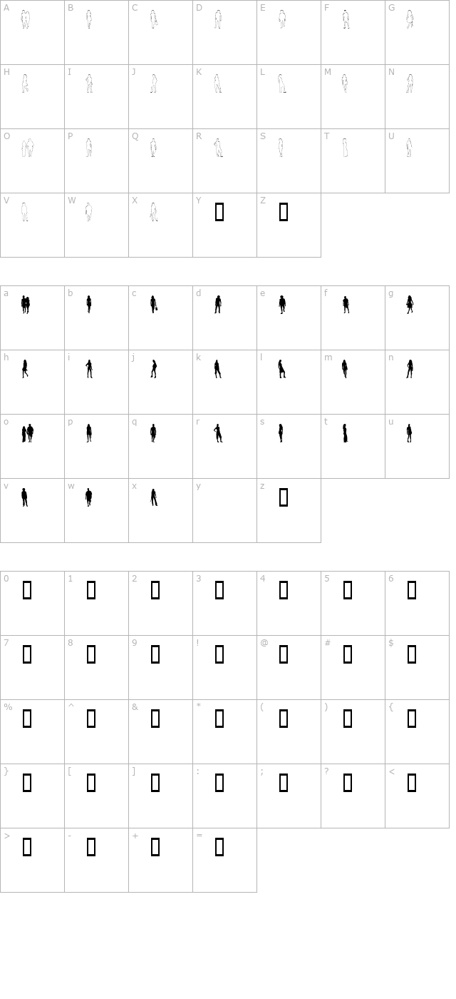 passarela character map