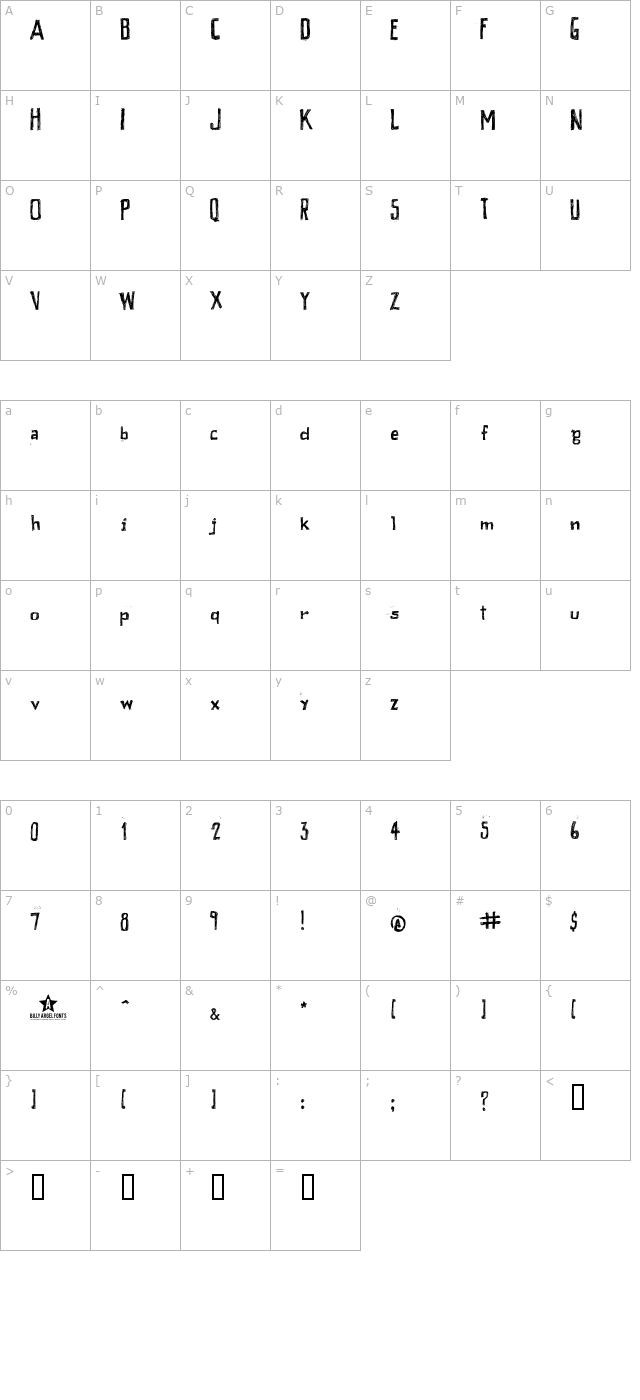 peixe-frito character map