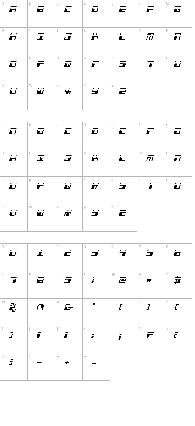 phaser-bank-laser-italic character map