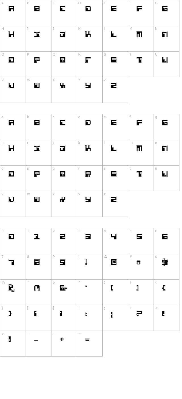 phaser-bank-pro character map