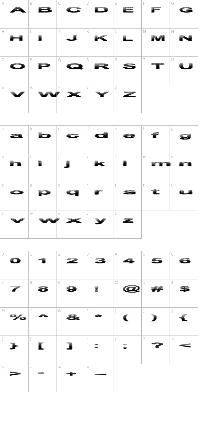 philtered-phont character map