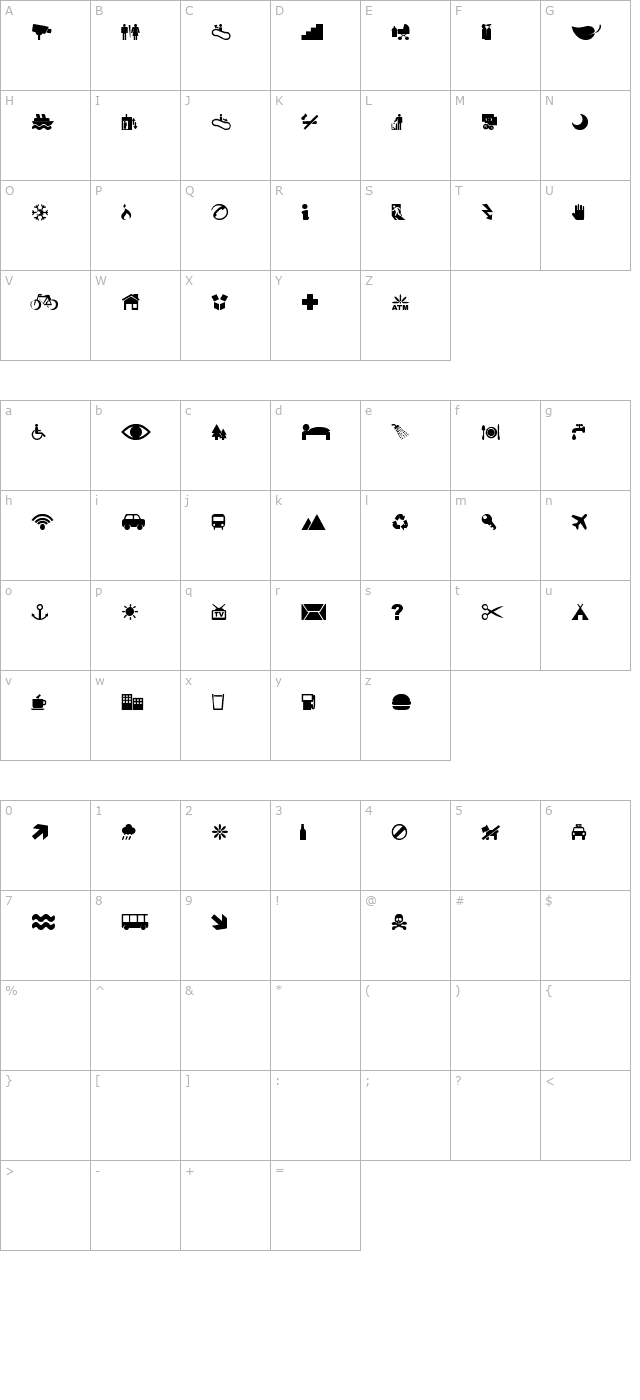 pictogramz character map