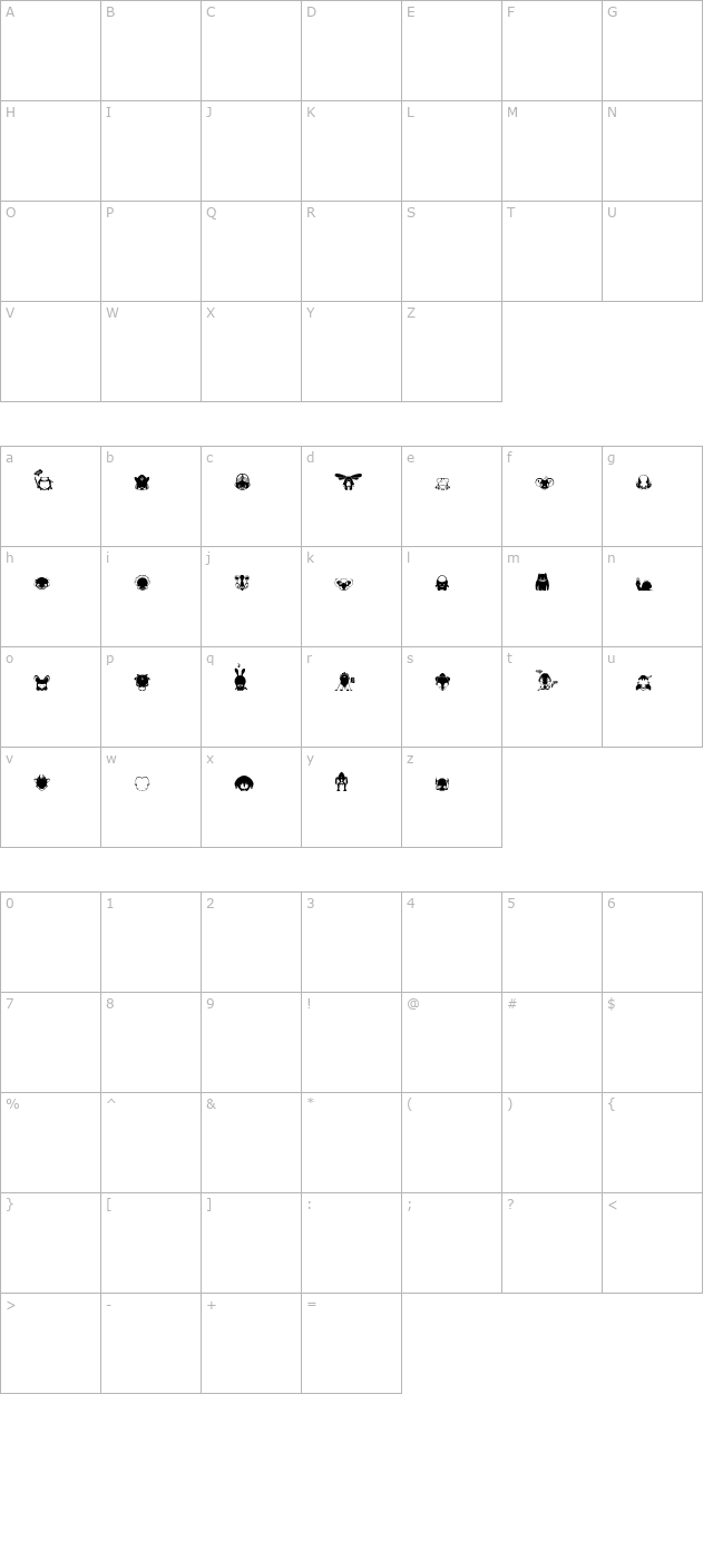 Pictoserie 4 character map