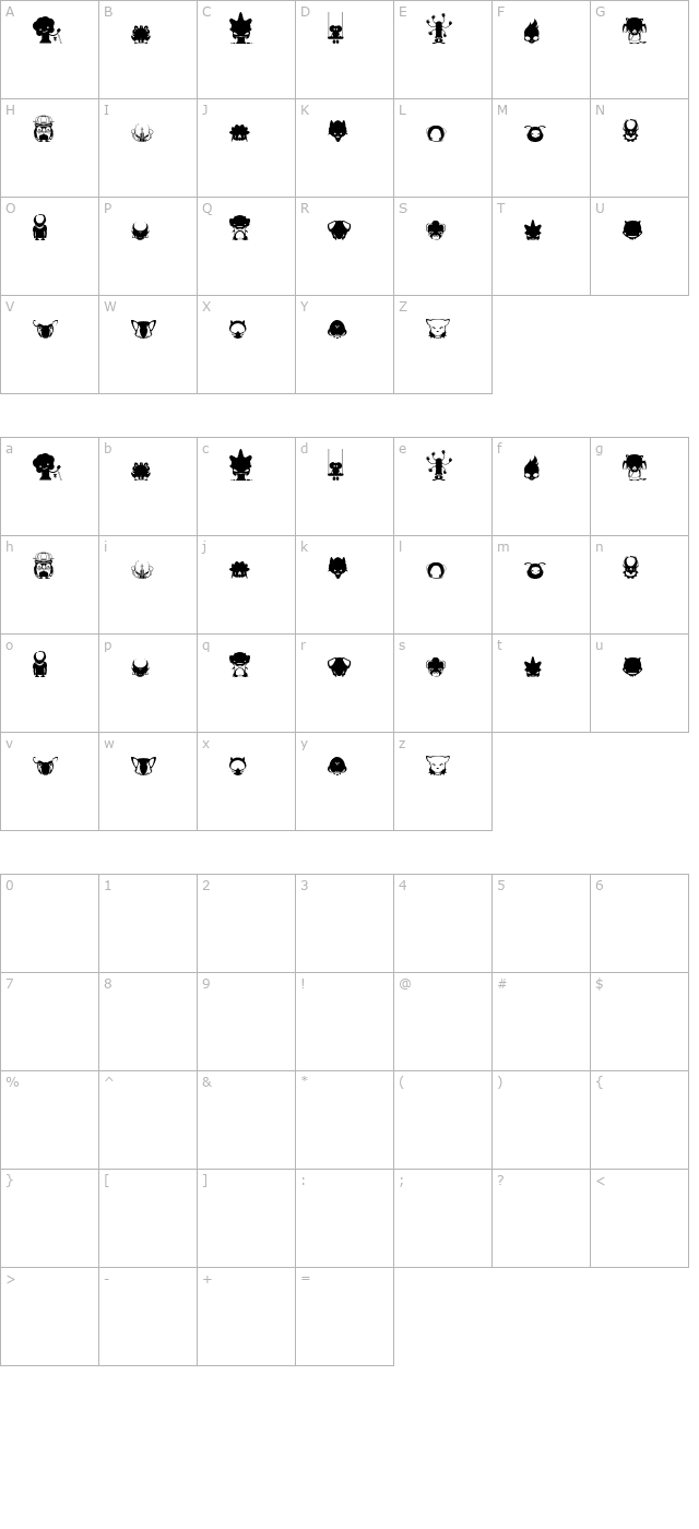 pictoserie-5 character map