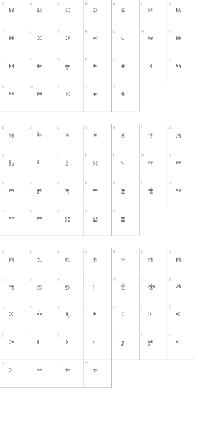 pipesquare-rounded character map