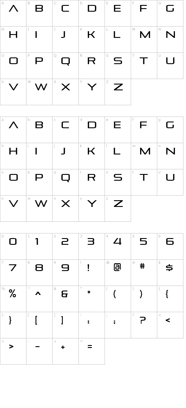 pirulen character map