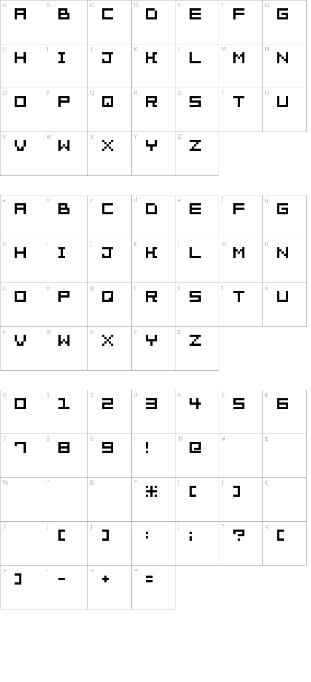 pixelation character map