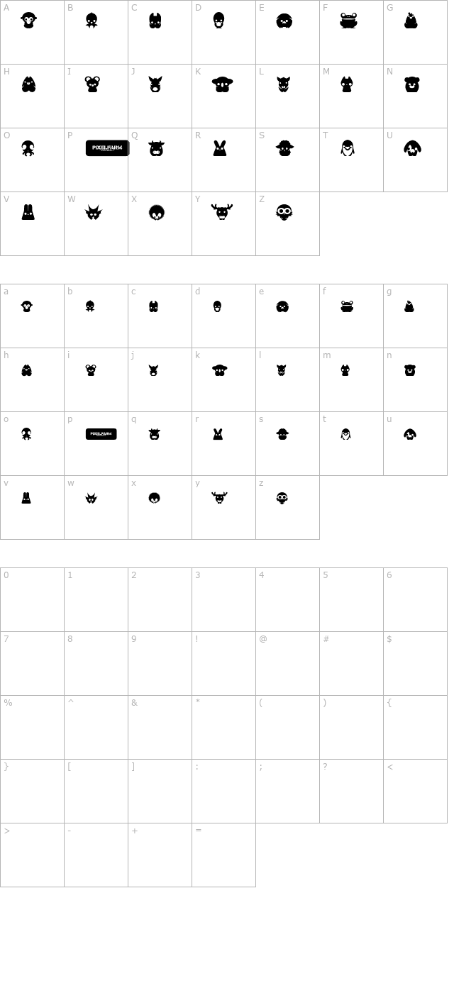 pixelfarms-pets character map