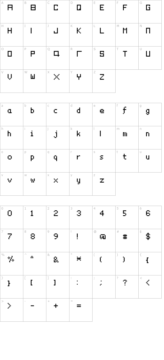 PixelYourLife character map