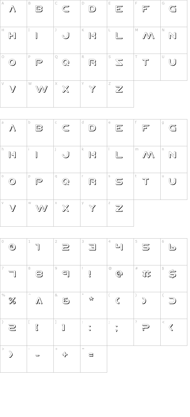 Planet N Shadow character map