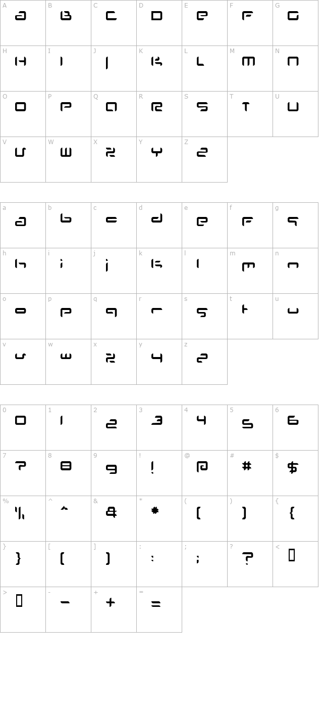 Planet Space character map