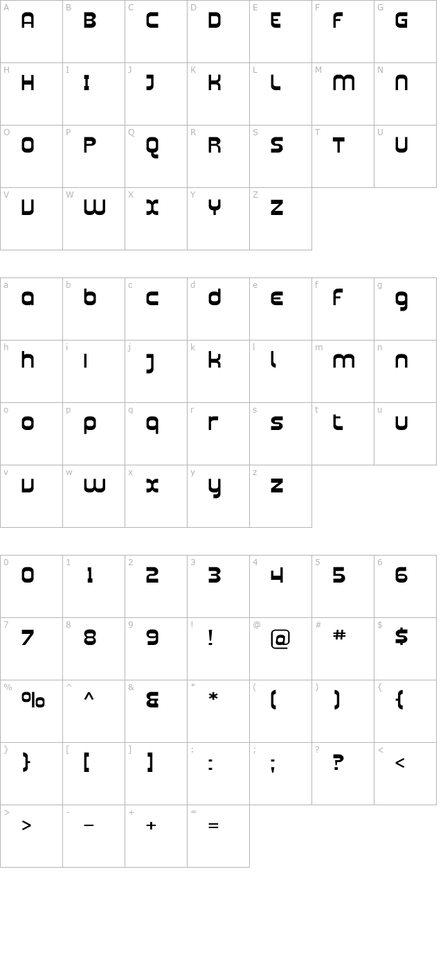 Plasmatica Ext character map