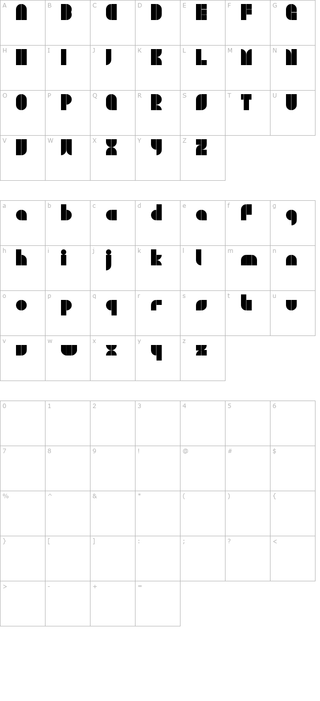 plaster-caster character map