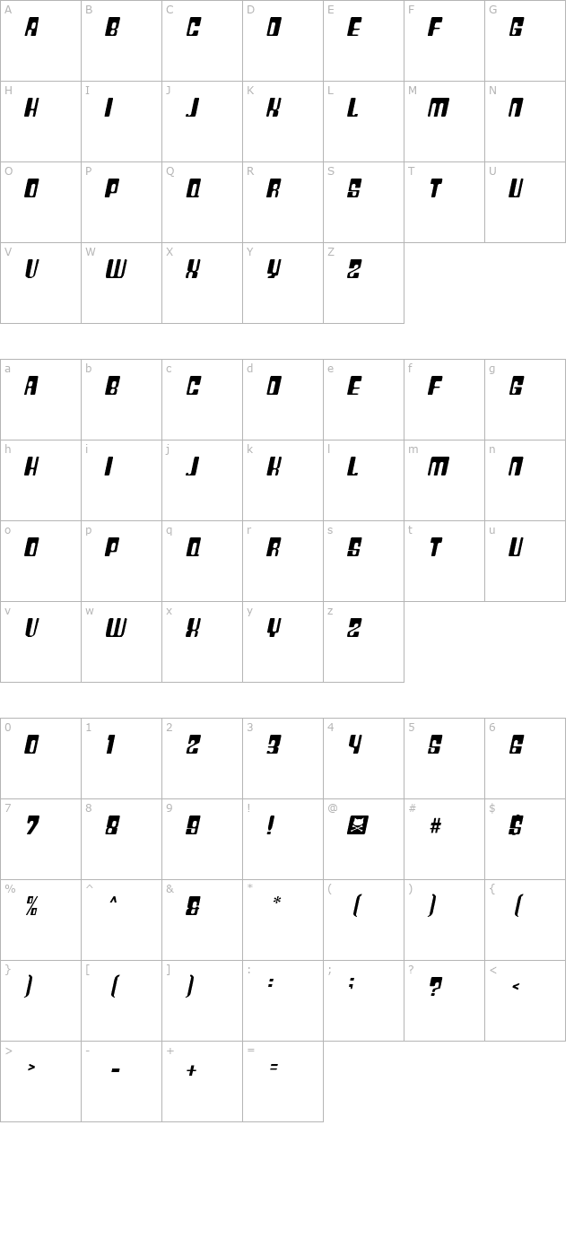 plastic-no20 character map