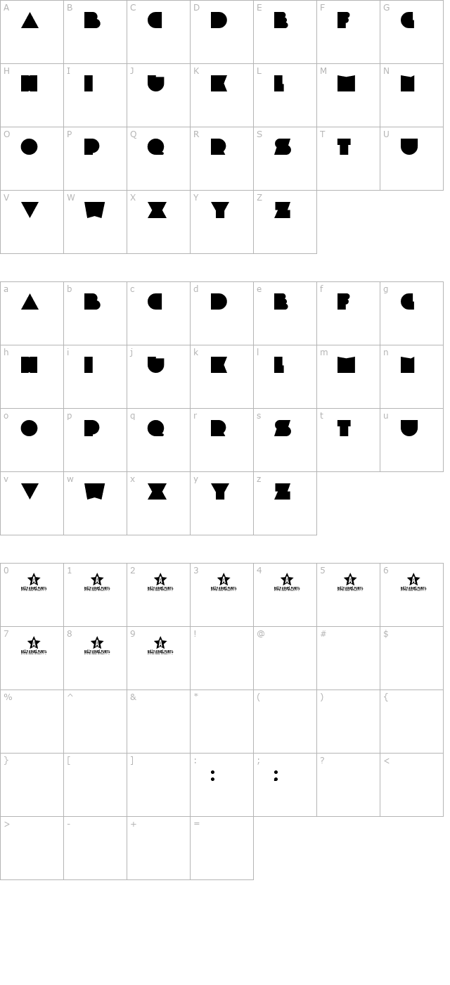 Plastic Pill character map