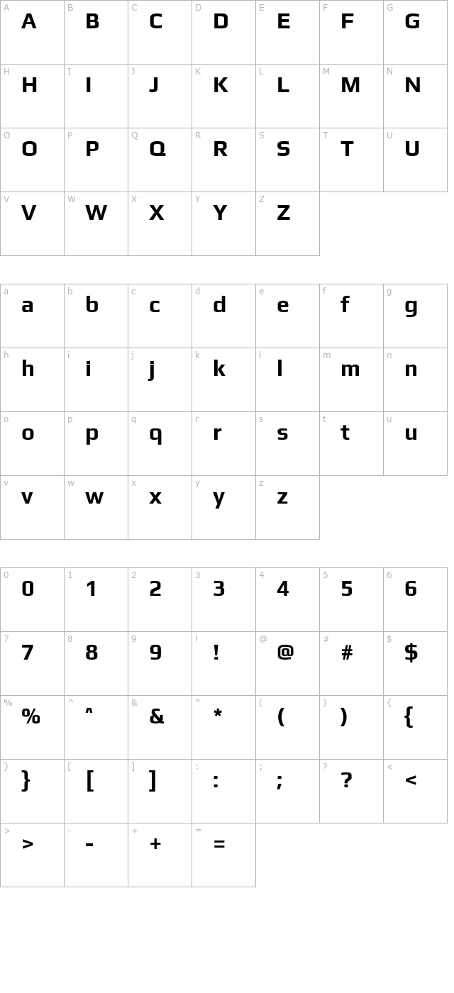 play-bold character map