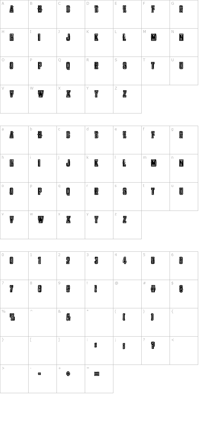 pollux9200 character map