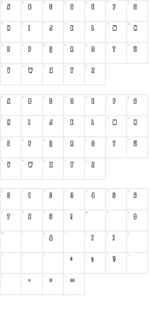 POLLUX9300 character map