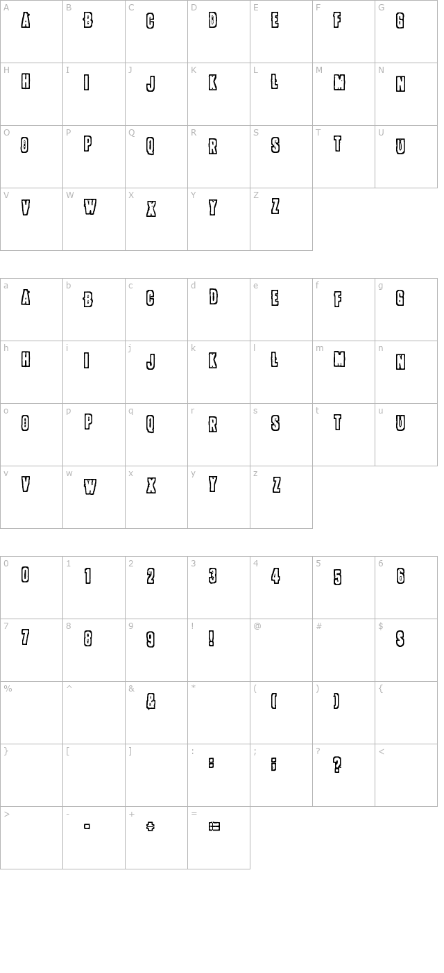 pollux9301 character map