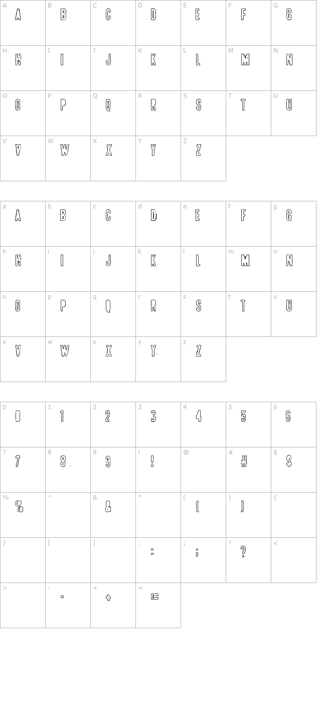 pollux9400 character map