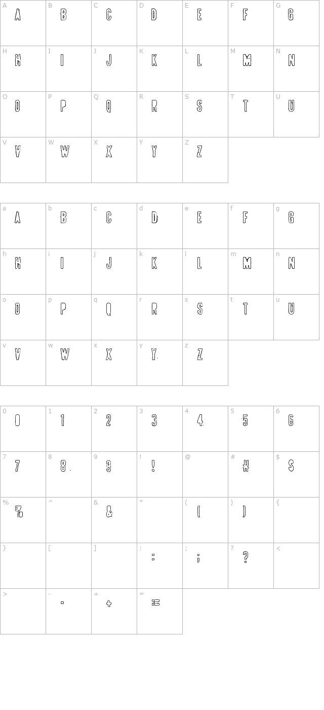 POLLUX9401 character map