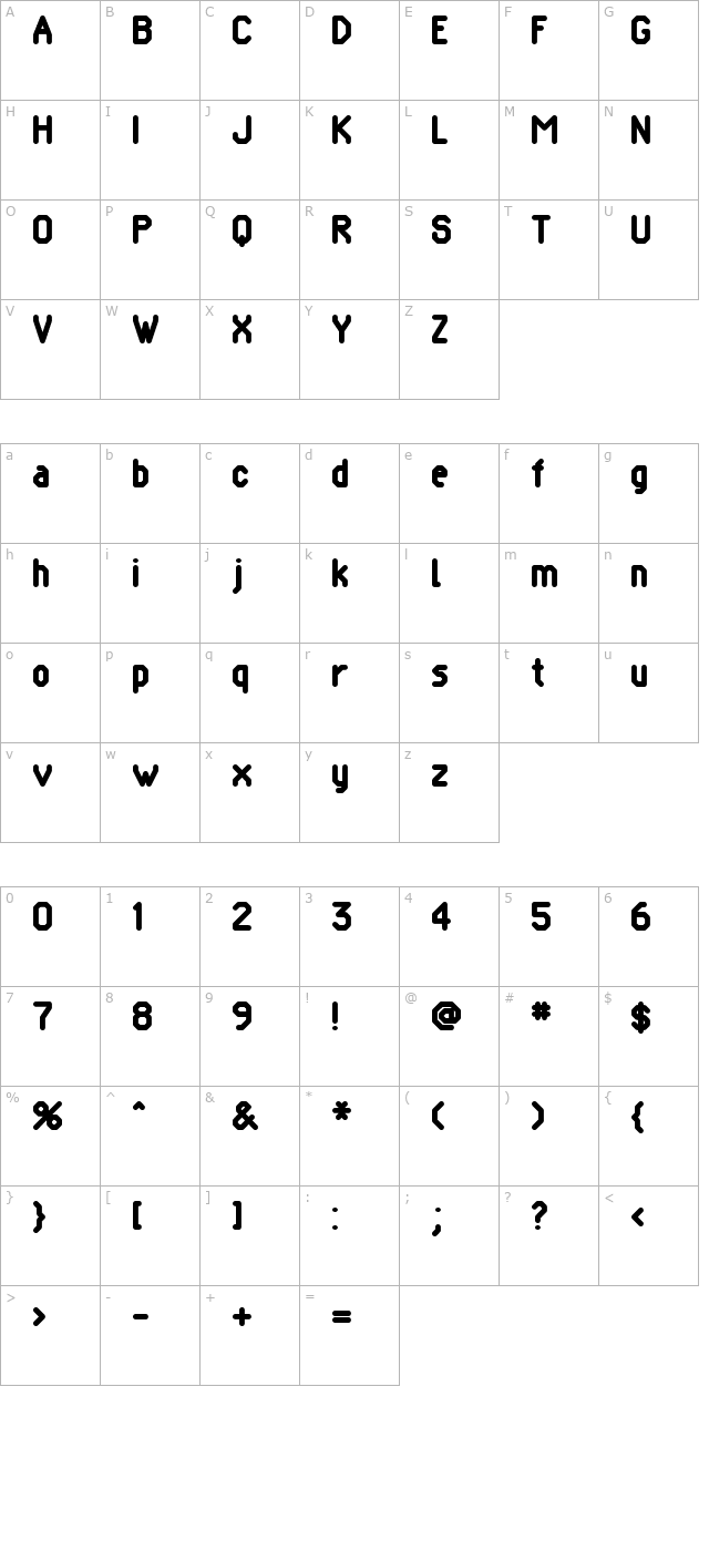 pomcute character map