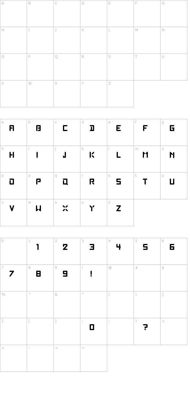 poprock character map