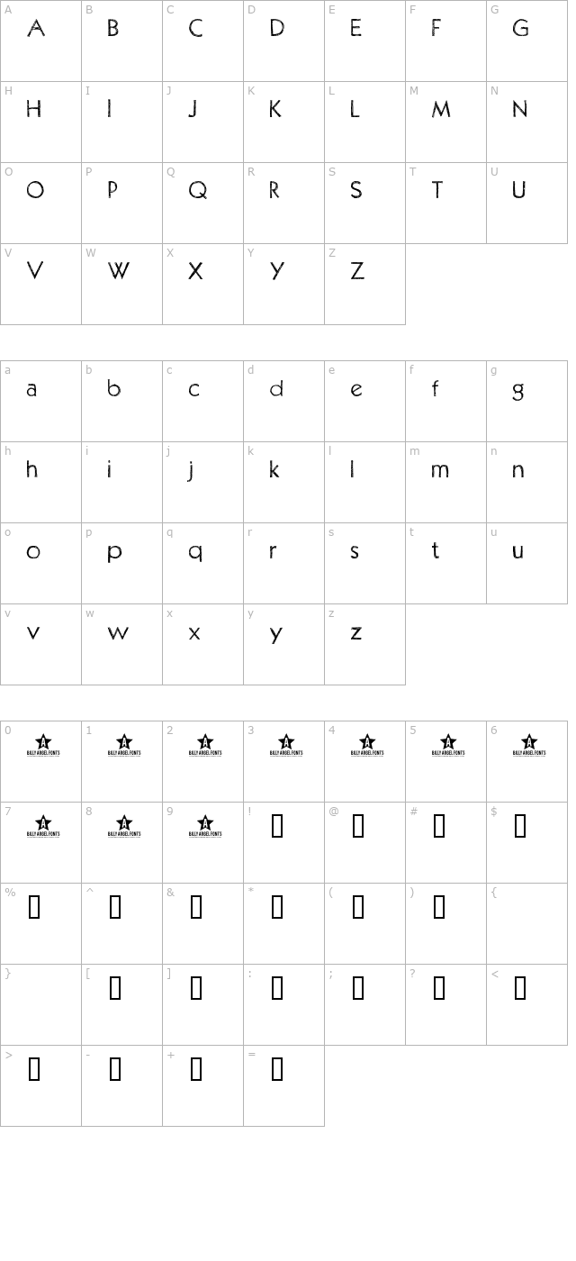 Positiv-A character map