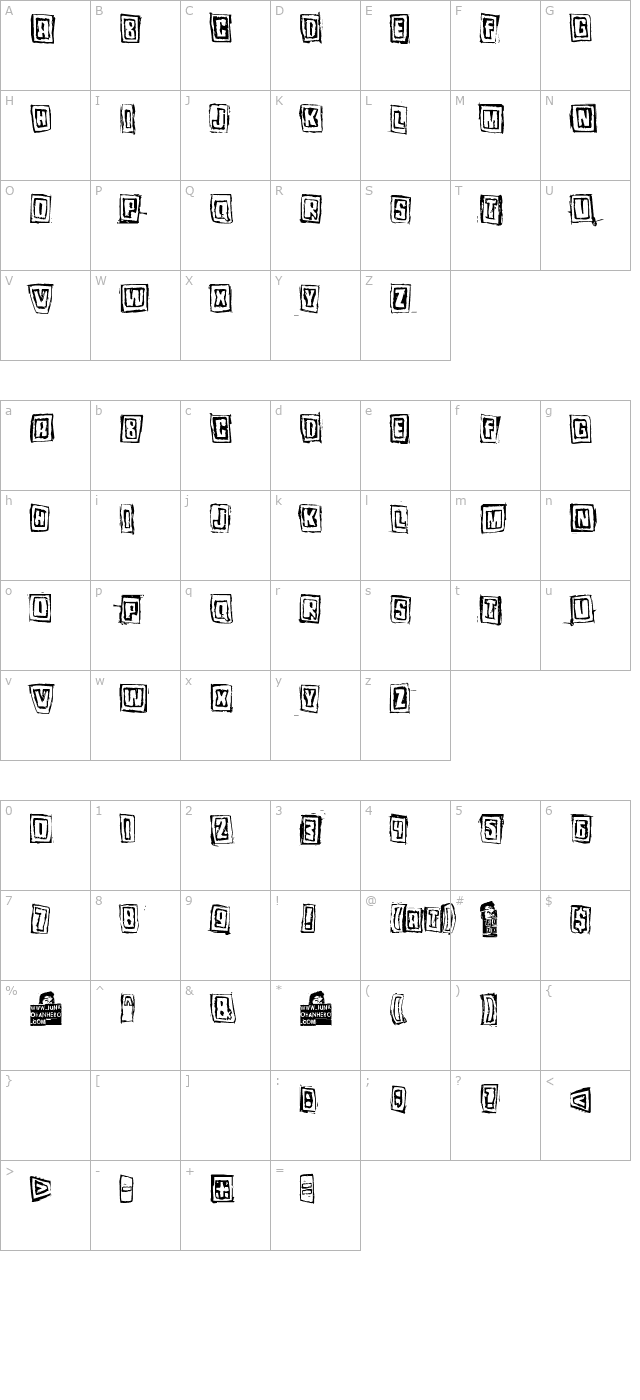 Pozo character map