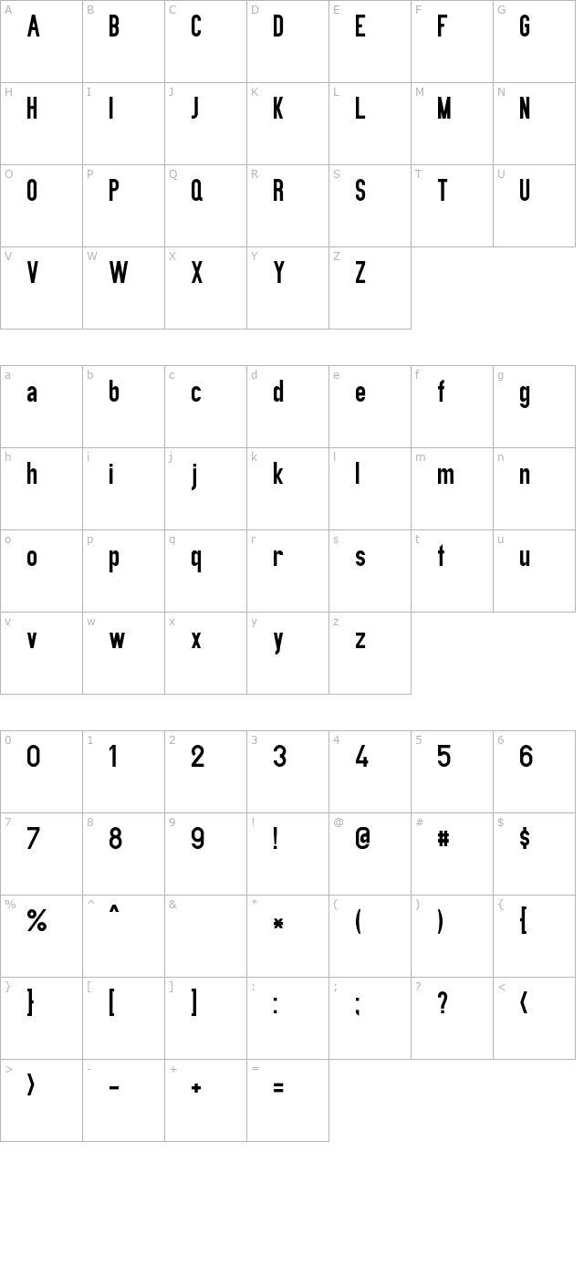 Preussische IV 44 Ausgabe 3 character map