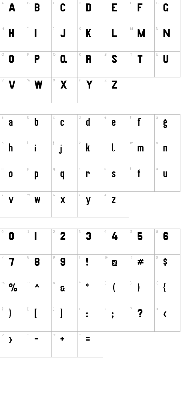 Preussische VI 9 character map