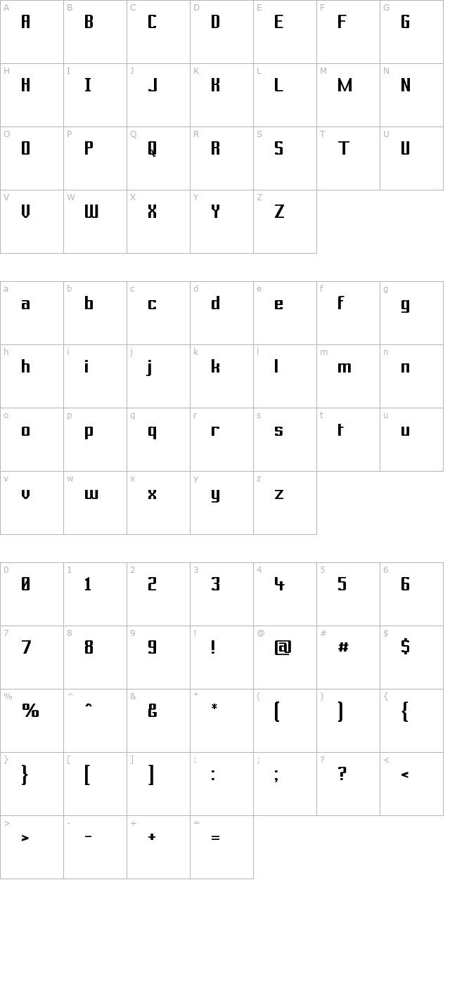 prussian-brew-solid character map