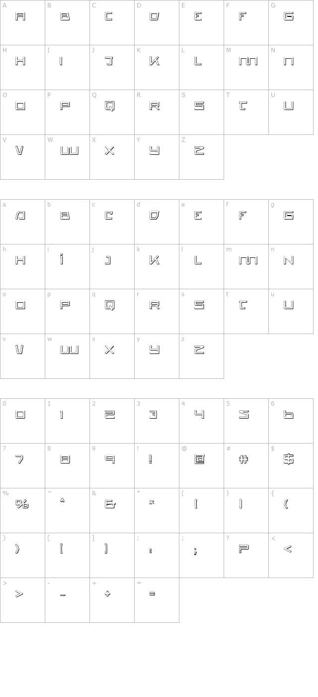 Quasitron 3D character map