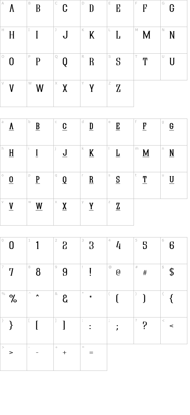 Quastic Kaps Line character map