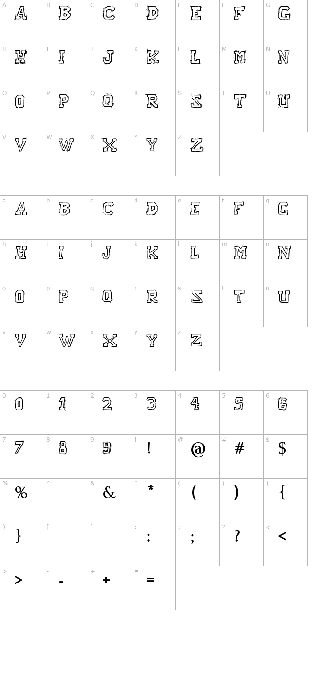 raslani-american-letters character map