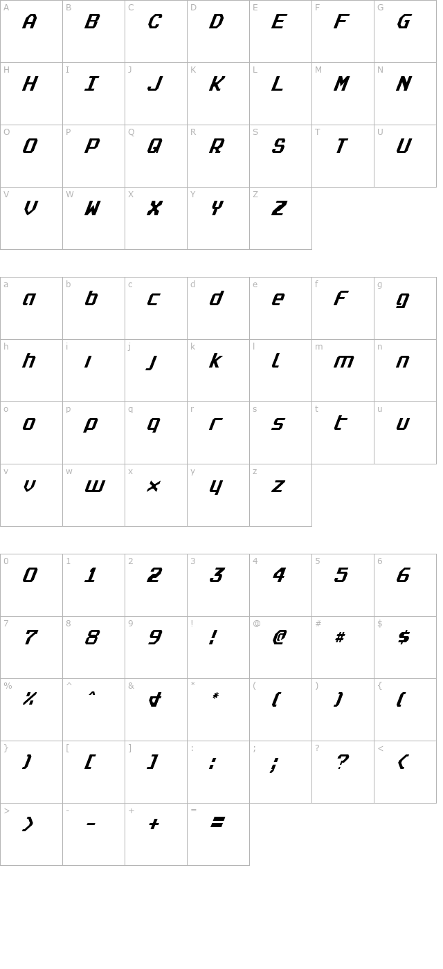 realpolitik-condensed-italic character map