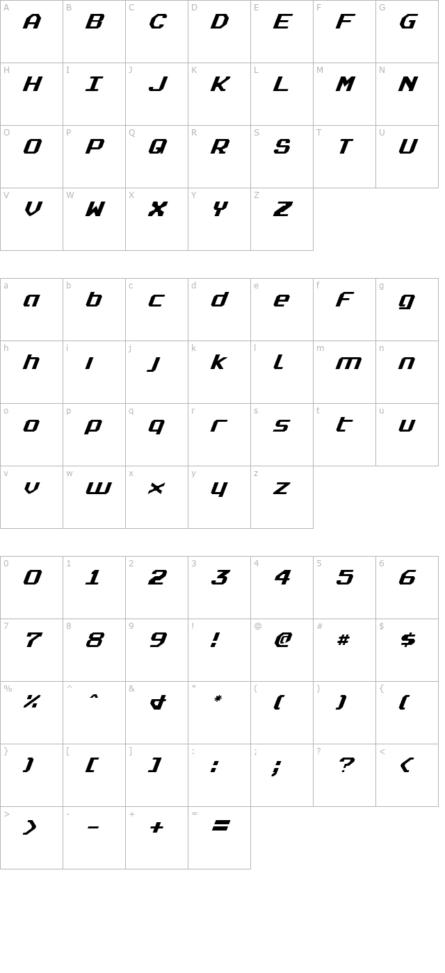 realpolitik-italic character map