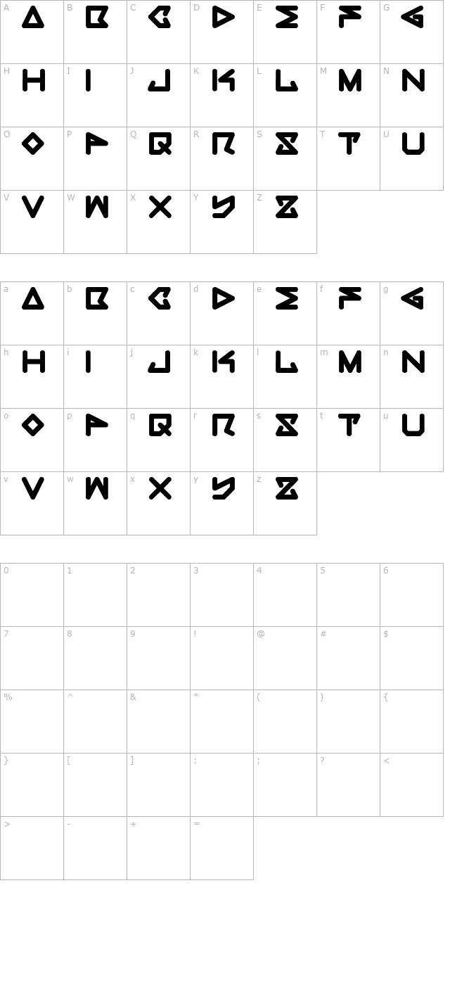 rec-bold character map