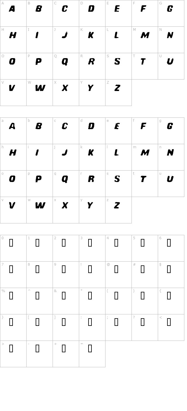 Redcomet character map