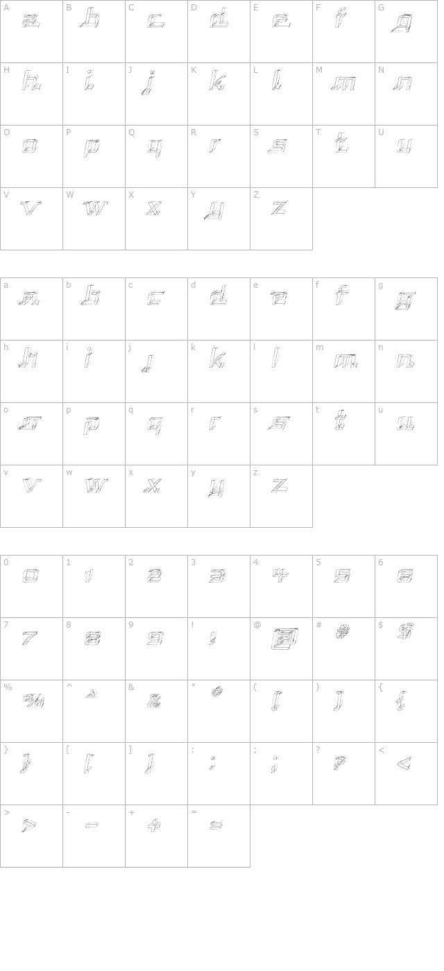 republika-sktech-italic character map